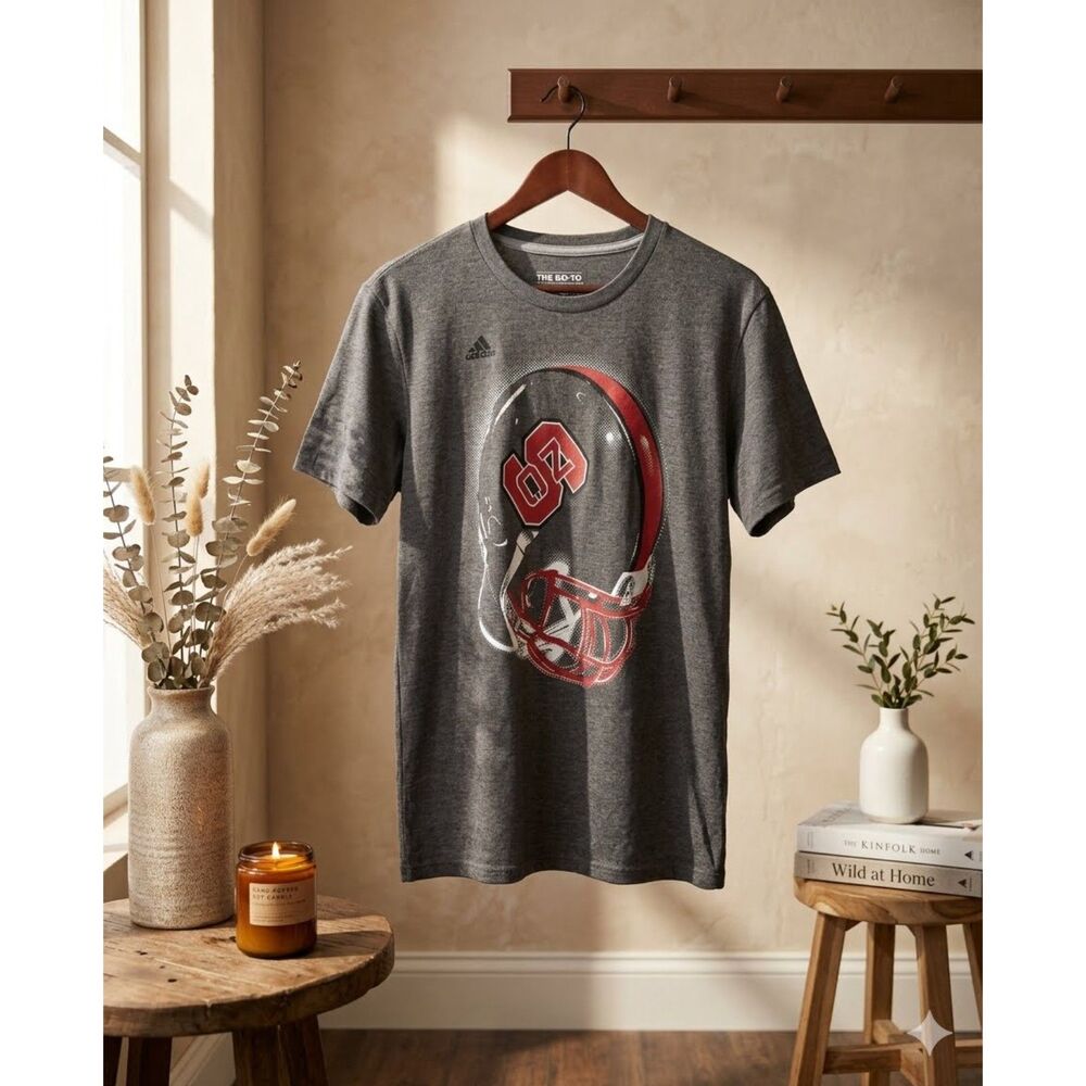 NC State Wolfpack Adidas T Shirt Mens M Gray Performance Gameday Short Sleeve Te